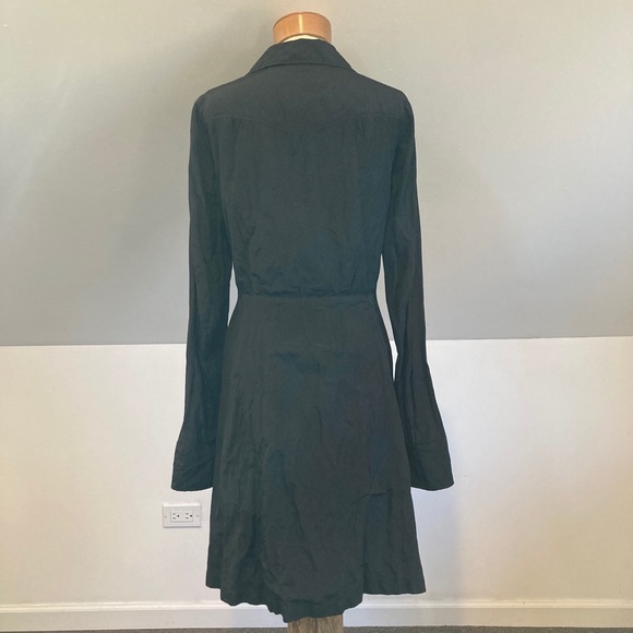 Theory Black Button Front Raincoat/Trenchcoat - Picture 7 of 12